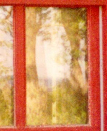Close-up of girl in the window